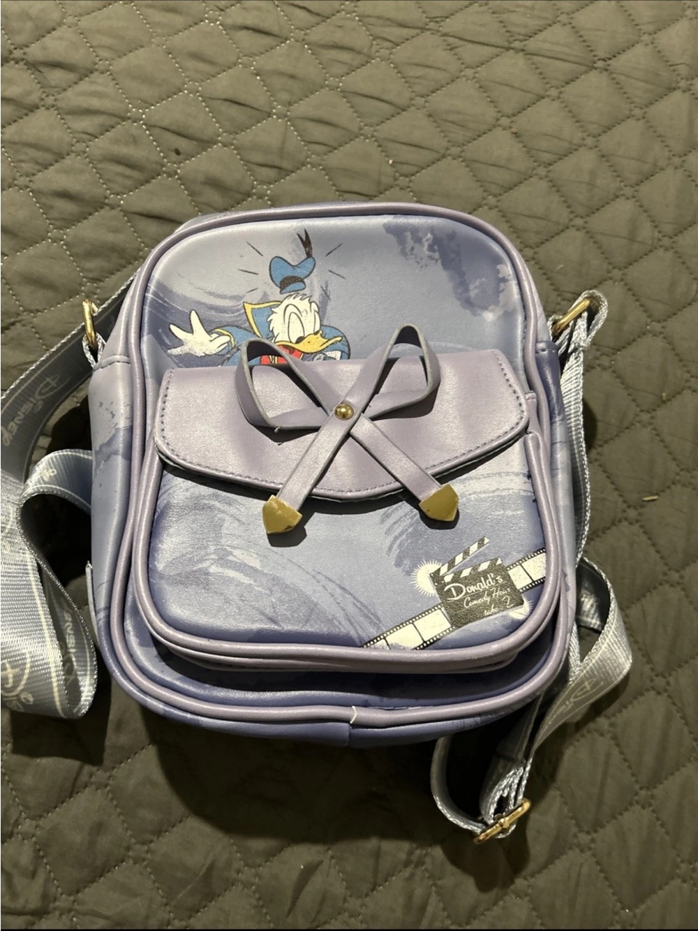 Disney Lilac Donald Duck Crossbody Bag with Bow Detail